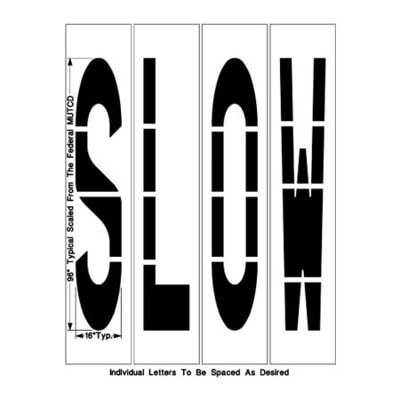 Newstripe. Newstripe 96in Federal SLOW, 1/8in Thick, PolyTough, Plastic, White 10004267